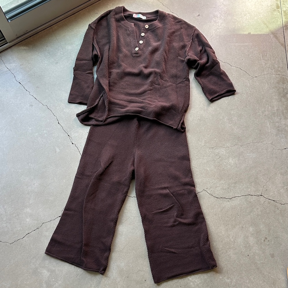Free People Hailee Sweater Set Chocolate Brown